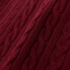 Cable Knit Jumper Dress with V-Neck and Side Buttons