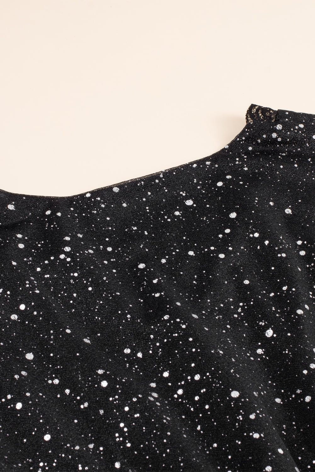 Long Sleeve Sequin Dress with V-Neck and Wrap Waist