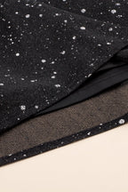 Long Sleeve Sequin Dress with V-Neck and Wrap Waist