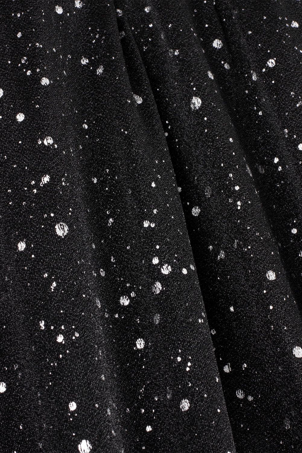 Long Sleeve Sequin Dress with V-Neck and Wrap Waist