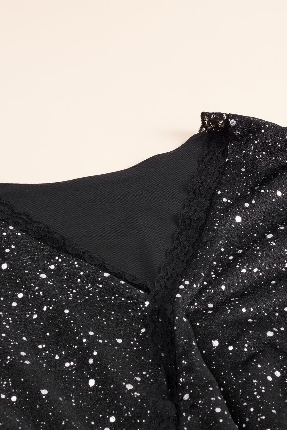 Long Sleeve Sequin Dress with V-Neck and Wrap Waist