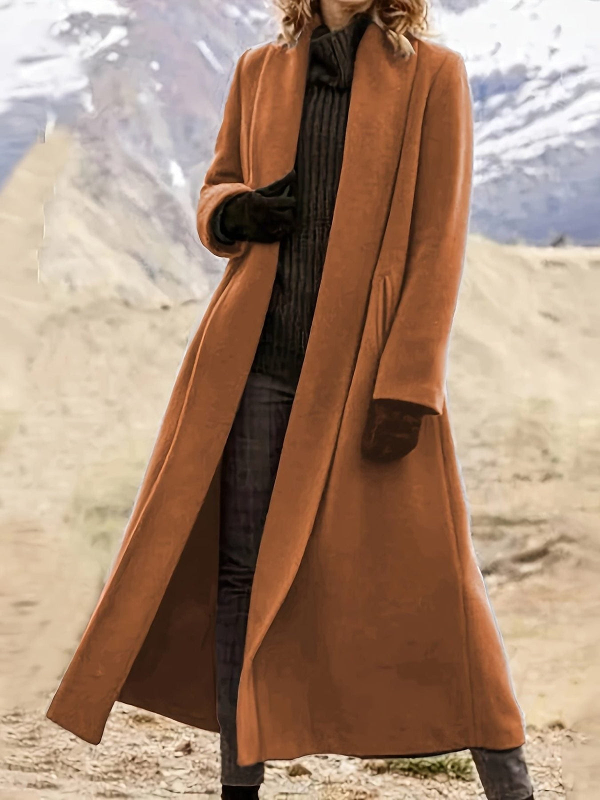Open Front Longline Coats for Women