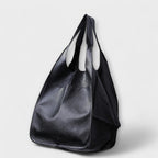 Oversized Leather Handbag Weekender with Dual Handles
