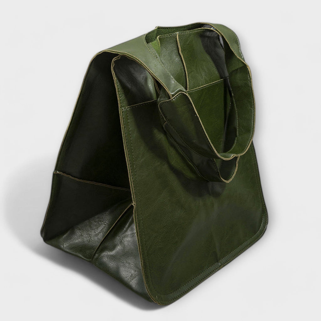 Oversized Leather Handbag Weekender with Dual Handles