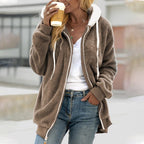 Oversized Sherpa Fleece Hooded Teddy Jacket