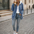 Oversized Sherpa Fleece Hooded Teddy Jacket