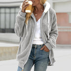 Oversized Sherpa Fleece Hooded Teddy Jacket