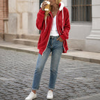 Oversized Sherpa Fleece Hooded Teddy Jacket