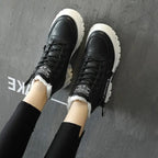 Women's Chunky Sherpa-Lined Lace-Up Winter Boots