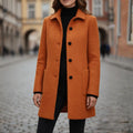 Women's Coats with Black Buttons and Side Pockets