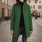Women's Coats with Black Buttons and Side Pockets