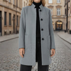 Women's Coats with Black Buttons and Side Pockets