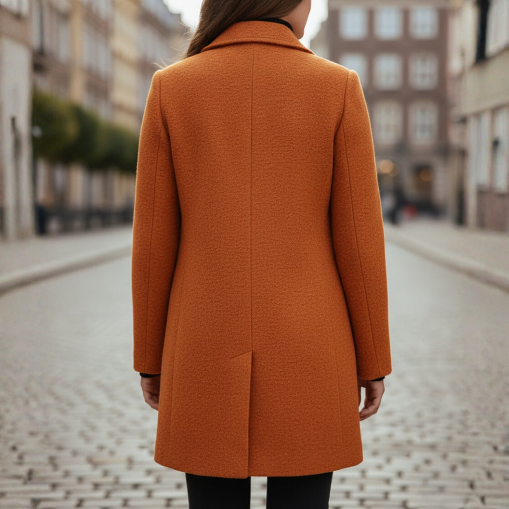 Women's Coats with Black Buttons and Side Pockets