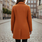 Women's Coats with Black Buttons and Side Pockets