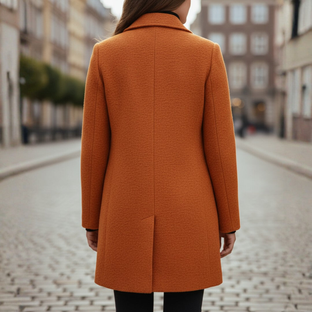 Women's Coats with Black Buttons and Side Pockets