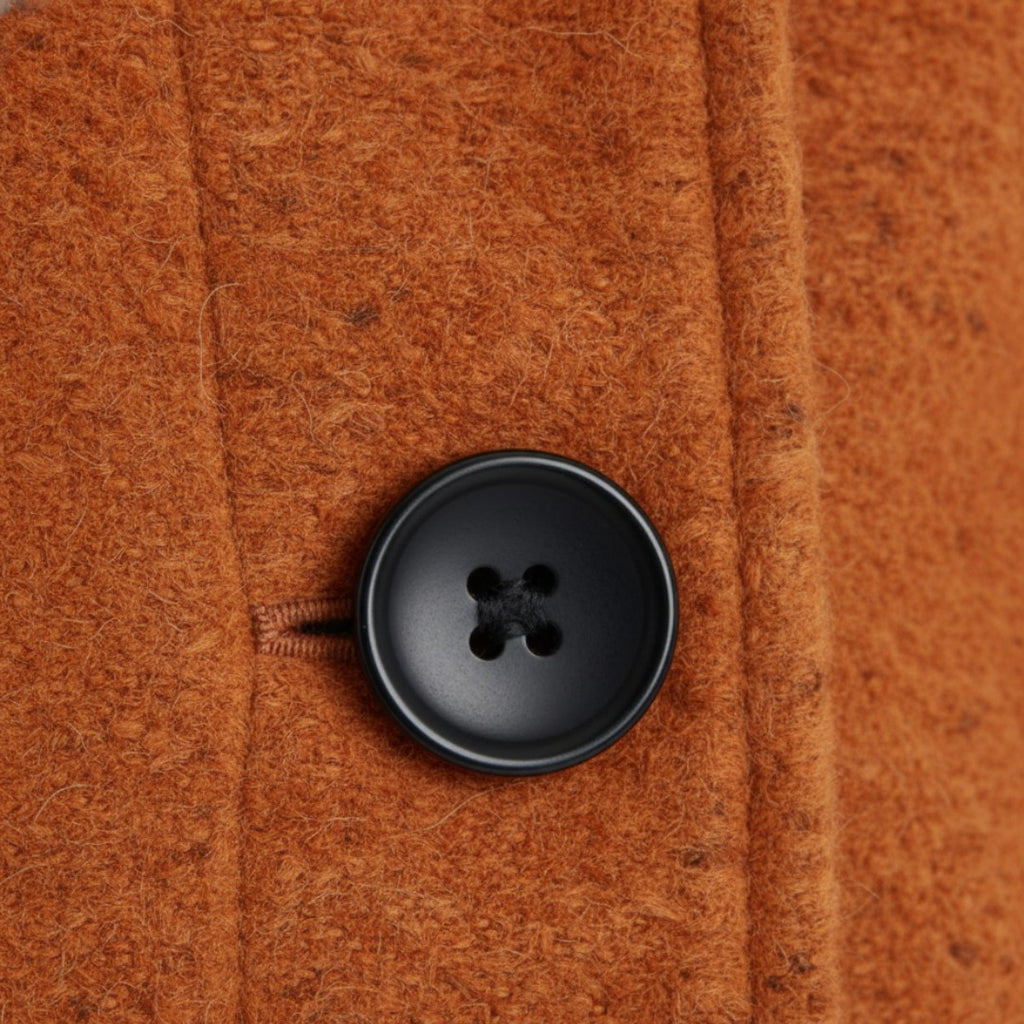 Women's Coats with Black Buttons and Side Pockets