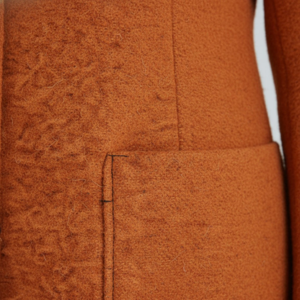 Women's Coats with Black Buttons and Side Pockets