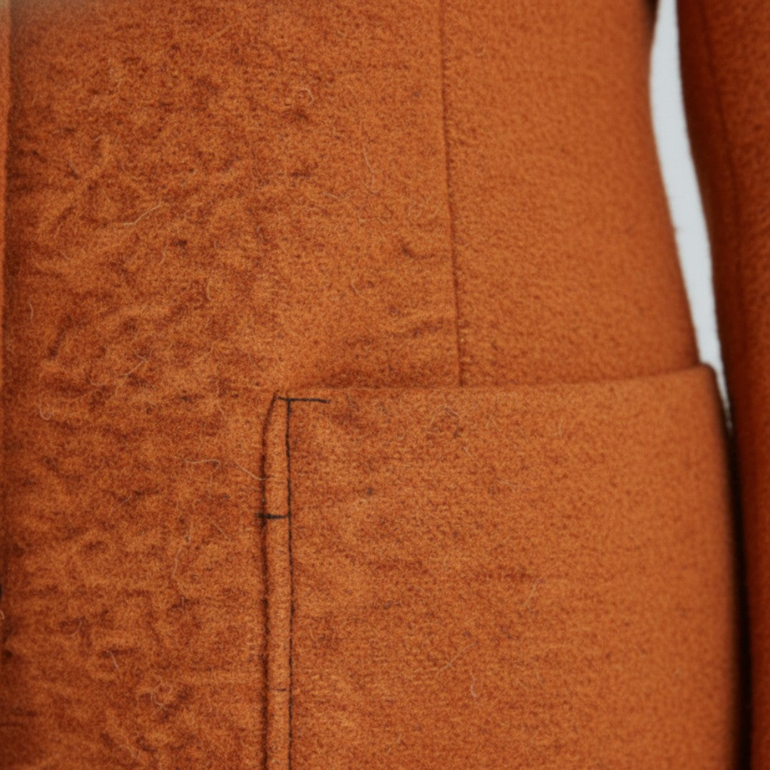 Women's Coats with Black Buttons and Side Pockets