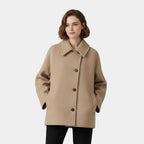 Women's Coats with Collar and Button Front