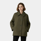 Women's Coats with Collar and Button Front
