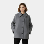 Women's Coats with Collar and Button Front