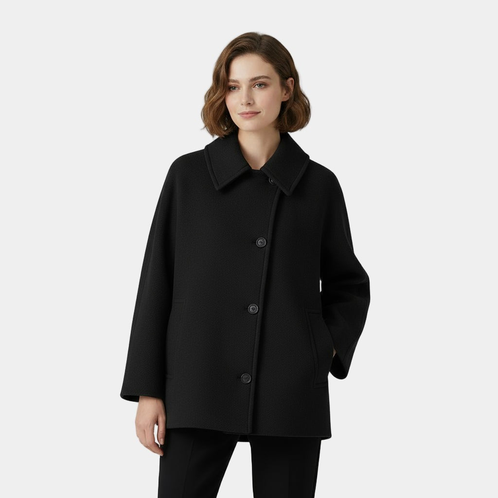 Women's Coats with Collar and Button Front