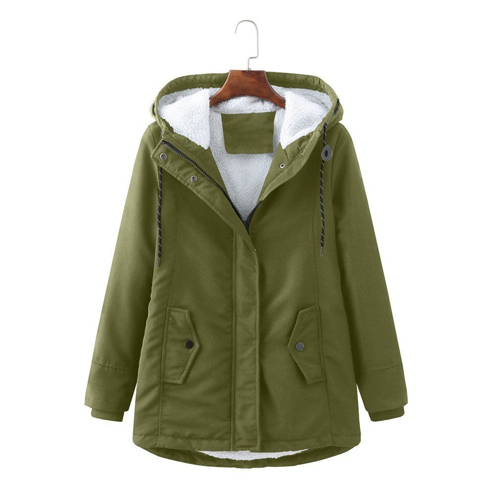 Women's Coats with Hood and Adjustable Waist