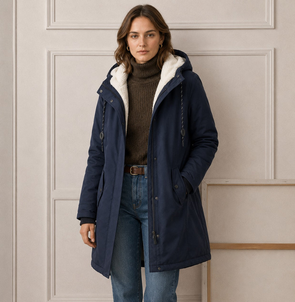 Women's Coats with Hood and Adjustable Waist