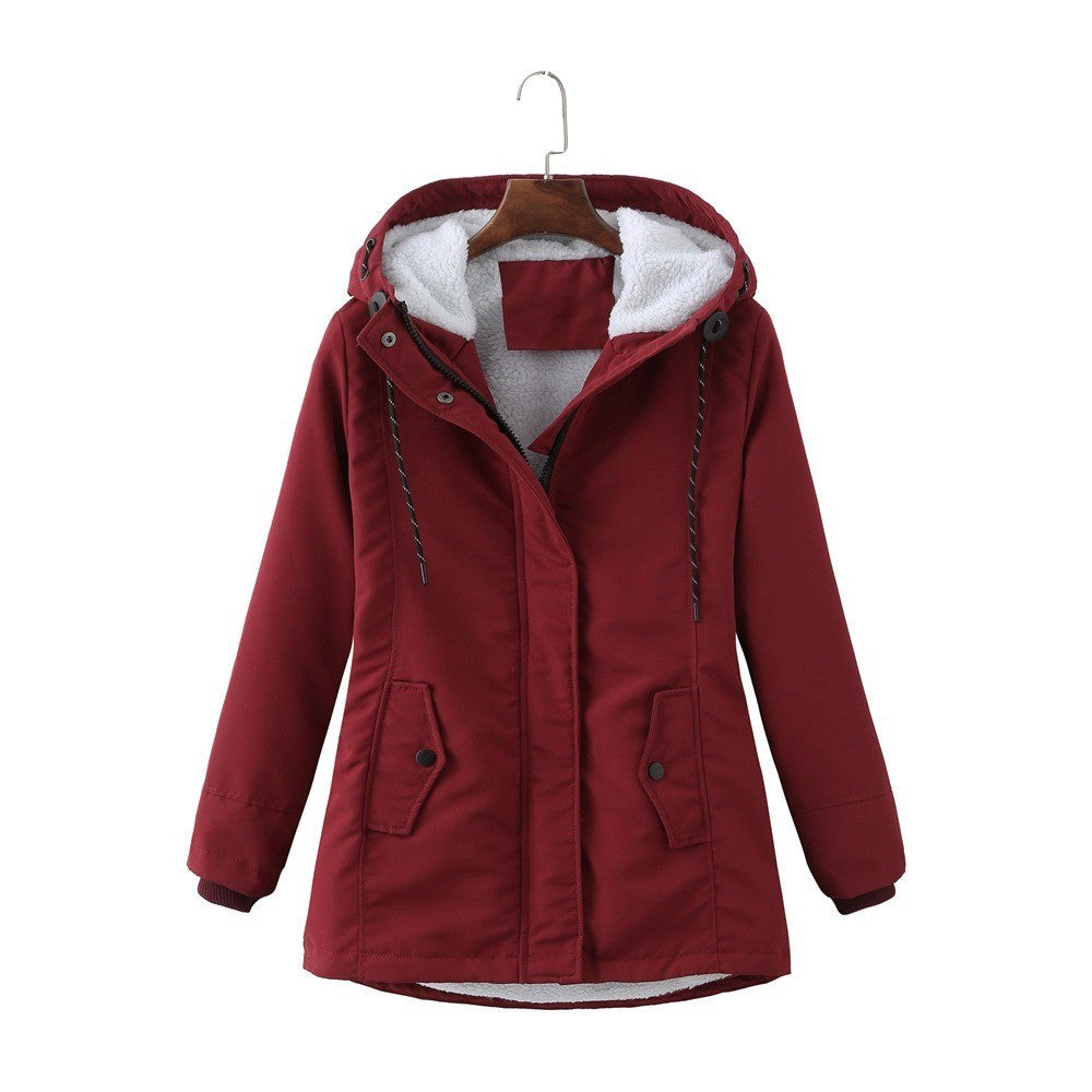 Women's Coats with Hood and Adjustable Waist