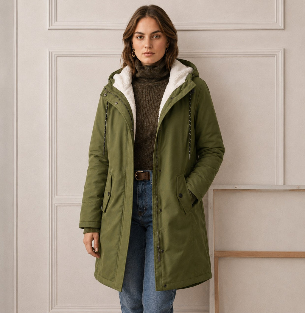 Women's Coats with Hood and Adjustable Waist