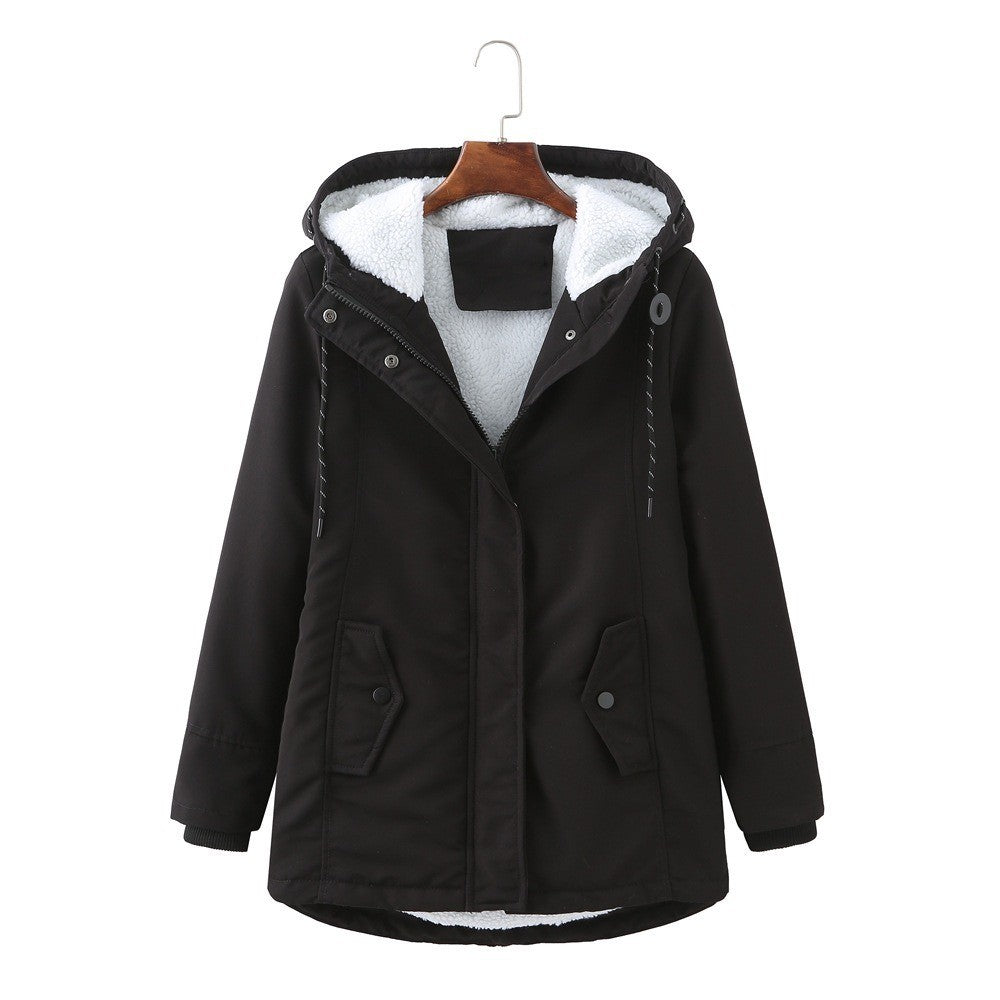 Women's Coats with Hood and Adjustable Waist