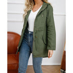 Women's Coats with Hood and Drawstring Waist