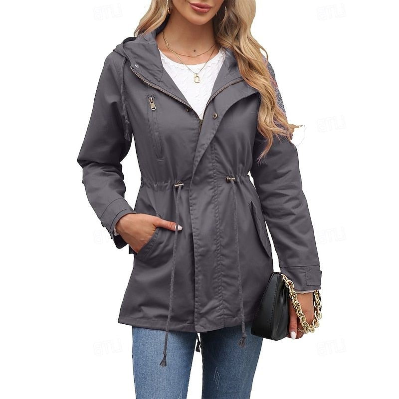 Women's Coats with Hood and Longline Utility Cut