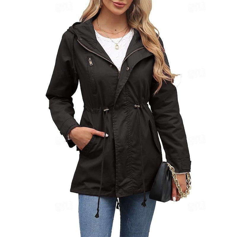 Women's Coats with Hood and Longline Utility Cut