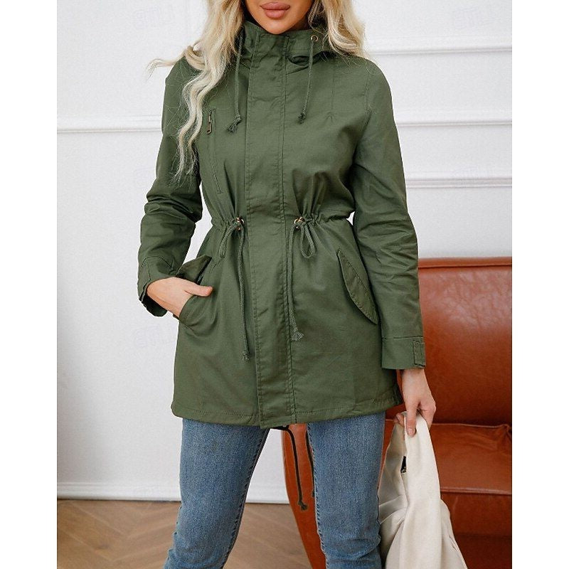 Women's Coats with Hood and Longline Utility Cut
