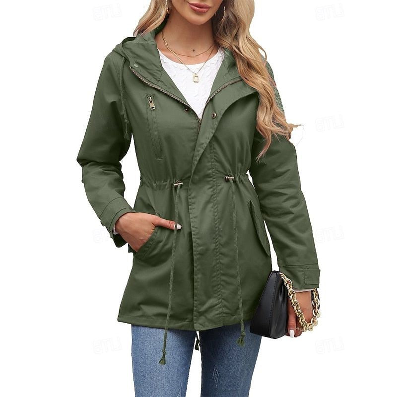 Women's Coats with Hood and Longline Utility Cut