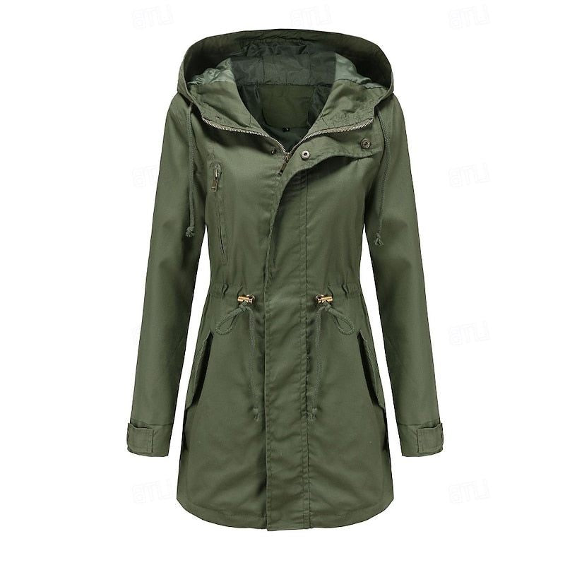 Women's Coats with Hood and Longline Utility Cut