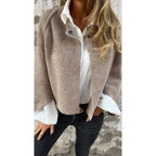 Women's Coats with Round Neckline and Long Sleeves