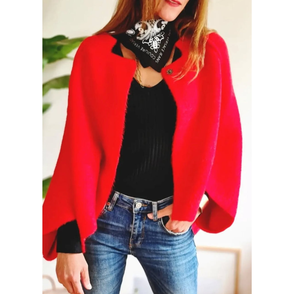 Women's Coats with Round Neckline and Long Sleeves