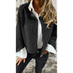 Women's Coats with Round Neckline and Long Sleeves