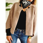 Women's Coats with Round Neckline and Long Sleeves