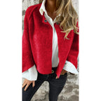 Women's Coats with Round Neckline and Long Sleeves