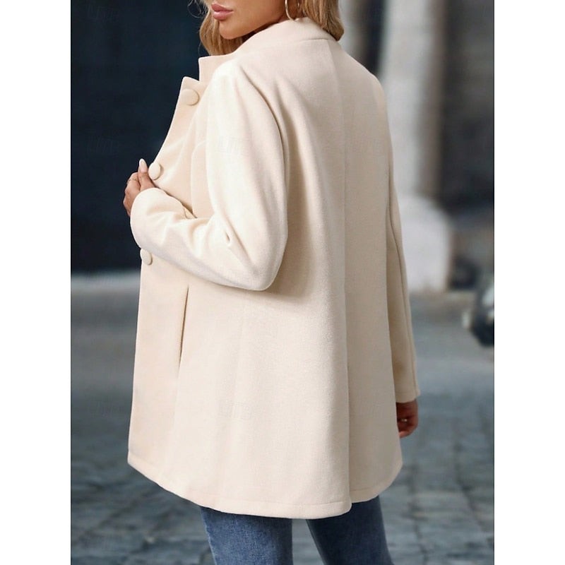 Women's Coats with Stand Collar and Buttons