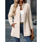 Women's Coats with Stand Collar and Buttons