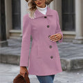 Women's Coats with Stand Collar and Flared Swing Cut