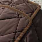 Women's Diamond Quilted Padded Jacket with Corduroy Collar