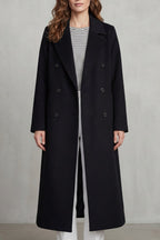 Women's Double-Breasted Belted Coat in Wool Blend