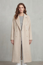 Women's Double-Breasted Belted Coat in Wool Blend