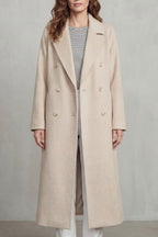 Women's Double-Breasted Belted Coat in Wool Blend