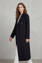Women's Double-Breasted Belted Coat in Wool Blend
